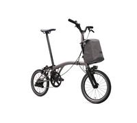 Brompton Electric T Line with Handlebar Control - 4-Speed Folding Bike BLASTED TITANIUM MID