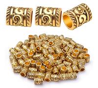 BronaGrand 100pcs Antique Gold Barrel Spacer Beads, 6.6 mm x 9 mm, Hole: 5 mm, DIY Jewelry Making Accessories