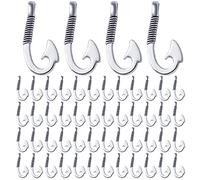 BronaGrand 50pcs Antique Silver Fish Hook Charms Alloy Fishhooks Pendants Craft Supplies for DIY Jewelry Bracelet Necklace Making and Crafting Accessories, 13.5mm×30.5mm, Silver