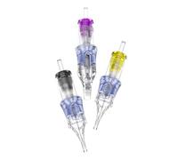 BRONC Assorted Tattoo Cartridge Needles 50pcs Mixed Tattoo Needle Cartridges Round Liner 0.30mm #10 Bugpin RL (3RL 5RL 7RL 9RL 11RL) for Rotary Tattoo Machine