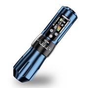 BRONC X2 Wireless Tattoo Pen Machine 2,000mAh Battery - 6 Adjustable Strokes, Rotary Cartridge Tattoo Machine Gun with Replacement Power Supply - for Tattoo Artists (Blue)