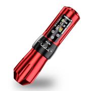 BRONC X2 Wireless Tattoo Pen Machine 2,000mAh Battery - 6 Adjustable Strokes, Rotary Cartridge Tattoo Machine Gun with Replacement Power Supply - for Tattoo Artists (Red)