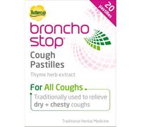 Bronchostop Cough Pastilles (20 Pastilles) - Relief for All Cough Types Including Chesty & Dry Coughs - Non Drowsy Anti Mucus Formula with Traditional Thyme Herb Extract