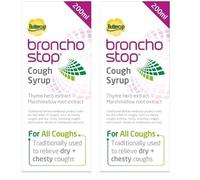Bronchostop Cough Syrup - for The Relief of Any Cough - 200 ml (Pack of 2)