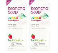 Bronchostop Junior Cough Syrup for Children, 200ml (Pack of 2)