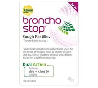 Bronchostop Cough Pastilles (40 Pastilles) - Relief for All Cough Types Including Chesty & Dry Coughs - Non Drowsy Anti Mucus Formula with Traditional Thyme Herb Extract