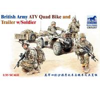 Bronco 1/35 35207 British Army ATV Quad Bike and Trailer w/Soldiers