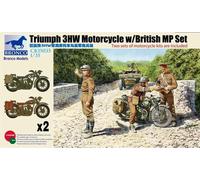 Bronco Models 1/35 Triumph 3HW Motorcycle with MP Figure Set # 35035
