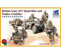 Bronco Models CB35207 1:35 British Army ATV Quad Bike and Trailer with Soldier