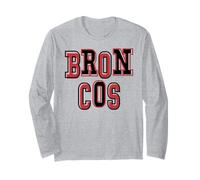 Broncos School Spirit Red Black Game Day Mascot Bronco pride Long Sleeve T-Shirt