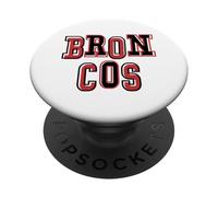 Broncos School Spirit Red Black Game Day Mascot Bronco pride PopSockets Adhesive PopGrip