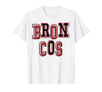 Broncos School Spirit Red Black Game Day Mascot Bronco pride T-Shirt
