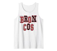 Broncos School Spirit Red Black Game Day Mascot Bronco pride Tank Top