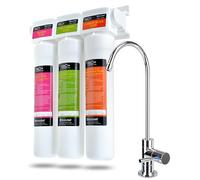 Brondell H2O+ Coral 3-Stage Under Counter Water Filter System with LED Faucet, WQA Gold Seal Certified