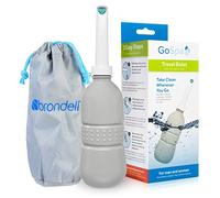 Brondell GoSpa Essential Portable Bidet for Everyday Use, Camping, Hiking, and Outdoor Activities, Compact and Discreet, Includes Travel Bag, 400ml, Fog