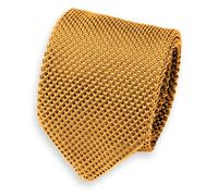 Broni&Bo Champagne Gold Knitted Wedding Ties for Men from Knitted Ties for Men - Solid Gold Plain Mens Ties for Every Occasion