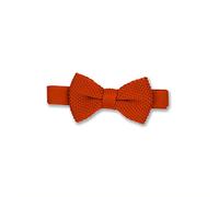 Broni&Bo Dark Burnt Orange Kids Knitted Bow Tie for Boys from Solid Orange Plain Kids Bowtie for Every Occasion