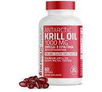 Bronson Antarctic Krill Oil 1000 mg with Omega-3s EPA, DHA, Astaxanthin and Phospholipids 60 Softgels