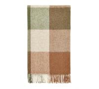 Bronte by Moon Block Check Terracotta Green Throw British Wool