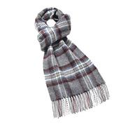Bronte by Moon Luxury Merino Lambswool Tartan Check Scarf (Grey Stewart)