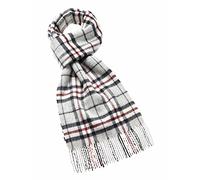 Bronte by Moon Merino Lambswool Tartan Check Scarf (Grey Thompson)