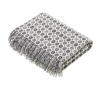 Bronte by Moon, Woollen Throw, Milan Range, Retro Reversible Design - Grey