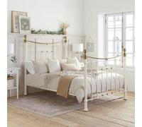 Bronte Cream Metal 4ft 6in Double Bed Frame
