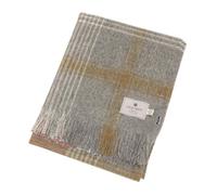 Bronte Dales By Moon Classic Check Throw Silver/Pink 100% Pure New Wool Blanket British UK-Made Warm Gift