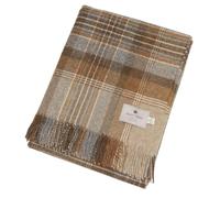 Bronte Dales By Moon Kintyre Check Throw Natural 100% Pure New Wool Blanket British UK-Made Warm Gift