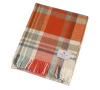 Bronte Dales By Moon Portree Merino Wool Throw Orange 100% Merino Wool Blanket British UK-Made Warm Gift