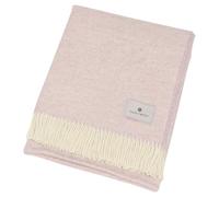 Bronte Dales Tweed Herringbone Throw Sugared Almond 100% Pure New Wool Blanket British UK-Made Warm Gift