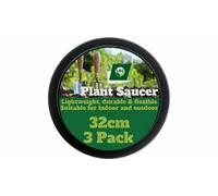 Bronte Heritage Collection Pack Of 3 32Cm Heavy Duty Plant Pot Saucers Black Indoor And Outdoor Trays For 20 To 30L Pots
