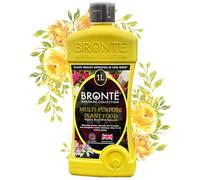 Bronte Multi Purpose Food Fertiliser for Outdoor Plants - 1Ltr Concentrated, Organic Base, Seaweed-Enriched, Plant-Based, Pet Friendly - Makes 300L Ideal for Veg, Flowers, Trees & Shrubs - UK Made