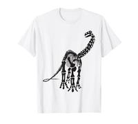 Brontosaurus Dinosaur Fossil Skeleton (Black Logo Design) T-Shirt
