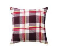 Bronwen Mathews® Cushion Cover 100% Cotton Square Modern Style Tartan Check Burgundy Decorative Home Bedroom Sofa Cushions Covers Cases 17" x 17" (43x43 CM)