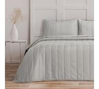 Bronwen Mathews King Size Bedspreads Tram Lines Quilted Pattern - 3Pcs Linen color Sofa Throw Set 240x260cm Soft Microfiber Lightweight Coverlet with 2 Pillowcases 50x75cm for All-Season (Linen, King)