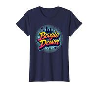 Bronx Boogie Down Retro Urban Music Lover Gift T-Shirt, Women, Navy, 3XL
