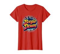 Bronx Boogie Down Retro Urban Music Lover Gift T-Shirt, Women, Red, 3XL