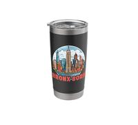 Bronx Born Tee NYC Skyline State Empire Building Women Men Stainless Steel Insulated Tumbler