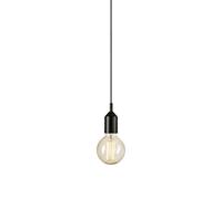 Bronx Ceiling Pendant Lamp Holder with Plug - Black