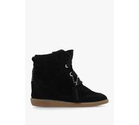 BRONX JAE-YY Black Suede Lace Up High Top Wedge Trainers Size: 36, Col
