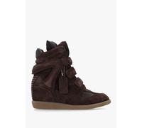 BRONX JAE-YY Coffee Bean Suede High Top Wedge Trainers Size: 41, Colou