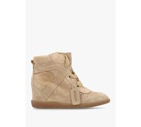 BRONX JAE-YY Sand Suede Lace Up High Top Wedge Trainers Size: 41, Colo