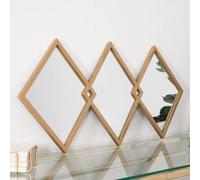 bronx trio of diamond shaped bedroom mirrors with gold frame