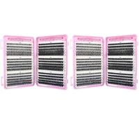 BRONXIC Eyelashes Kit 600+ Pieces- 30D-40D-50D-60D-80D-100D Volume Lashes Extensions, DIY Fluffy Russian Style Cluster Lashes, 8-16mm Mixed Length Lash Clusters for Women & Girls (Pack of 2)