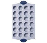 BRONYPRO Ceramic Mini Muffin Pan, 24-Cup Nonstick Aluminized Steel Cupcake Pans, Healthy Non-Toxic Ceramic Coating Mini Muffin Tin, 1Pack Cup Cake Pans for Baking Blue