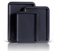 BRONYPRO Set of 3 Baking Sheets for Oven, Non-Stick Cookie Sheet Pan 13/15/17 Inch, Carbon Steel Baking Tray for Cooking and Roasting with Wide Edge