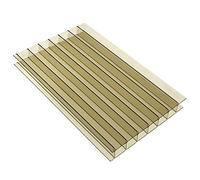 Bronze, 1.5 x 2.5m (Width x Length) 10mm Multiwall Polycarbonate Sheets Poly Plastic Roof Panel for Lean-to Canopy Conservatory