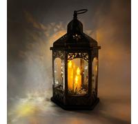 Bronze 3 Candles LED Lantern 18x16x33
