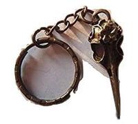 Bronze Alloy Native American Gothic Bird Skull Keychain Keyring Halloween